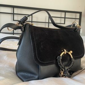 See by Chloe small Joan bag, black leather and suede. Pristine, only used once